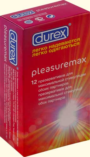 Презервативы DUREX №12 pleasuremax с рельеф.полосками и точками (Индия/TTK- LIG Limited)