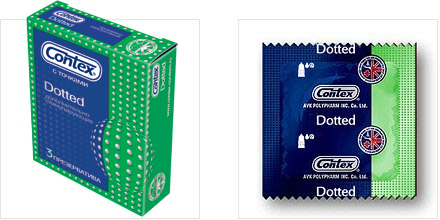 Презервативы Contex №3 Dotted с точками (Великобритания/AVK Polypharm Co. Ltd.)