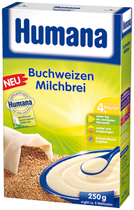 Каша Хумана гречневая/молоко 250г (Германия/ХУМАНА ГМБХ)