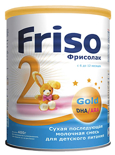 Молочная смесь Фрисолак-2 Голд 400г 6-12 мес. (Нидерланды/Фрисланд)
